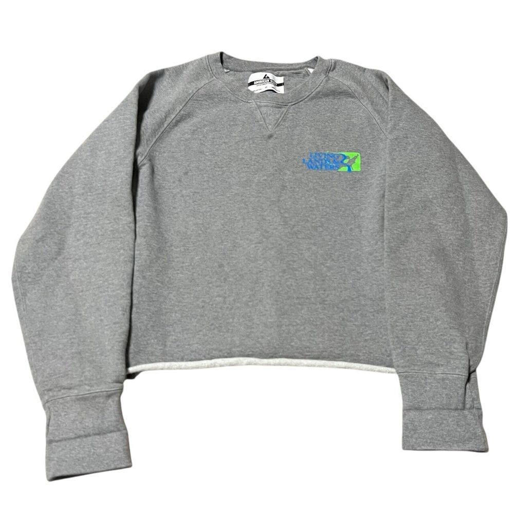 American Giant Sweater Men Medium Cropped USA Long Sleeve Pullover Reverse Weave